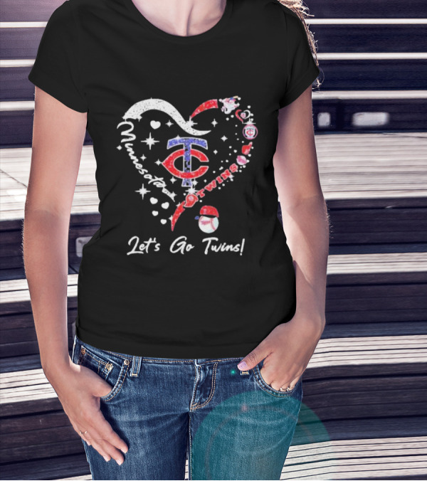 Minnesota Twins Heart Let's Go Twins T-Shirt
