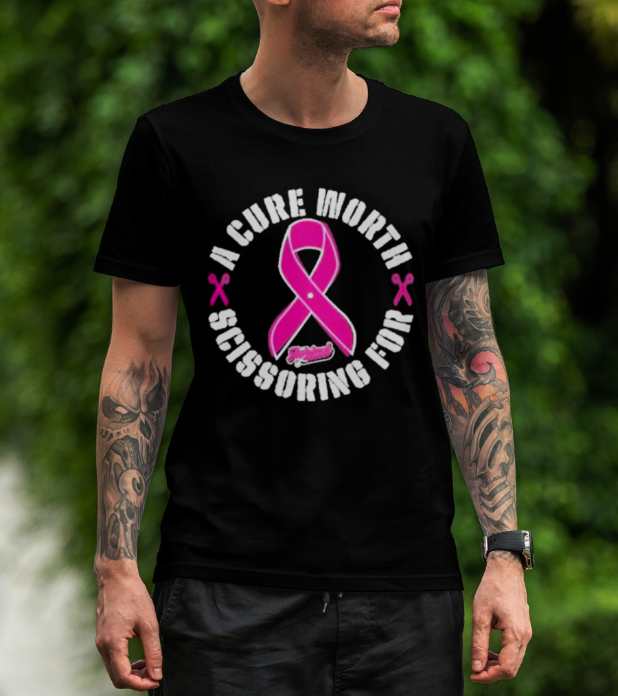 A Cure Worth Scissoring For Pink T-Shirt