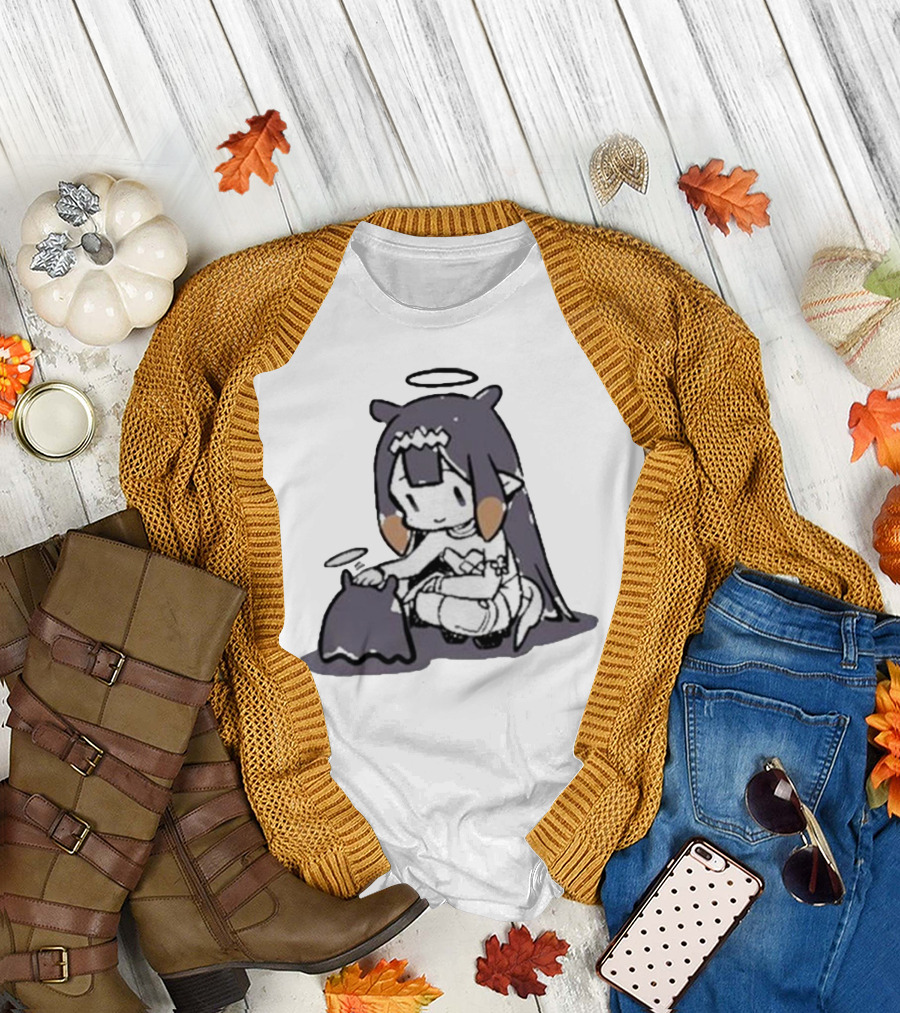 Hololive Ninomae Inanis Tako Fan Art Cute Anime Character Interaction T-Shirt