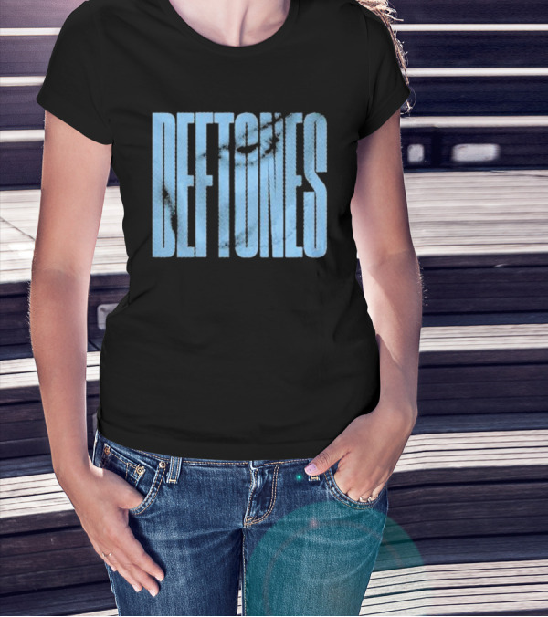 Deftones Around The Fur Blue Halftone Text T-Shirt