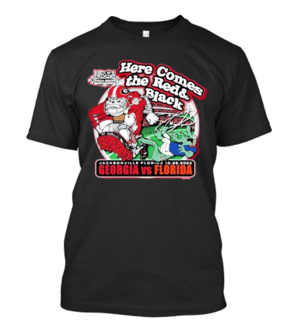 Here Comes The Red And Black Georgia Vs Florida Jacksonville 10.28.2023 T-Shirt