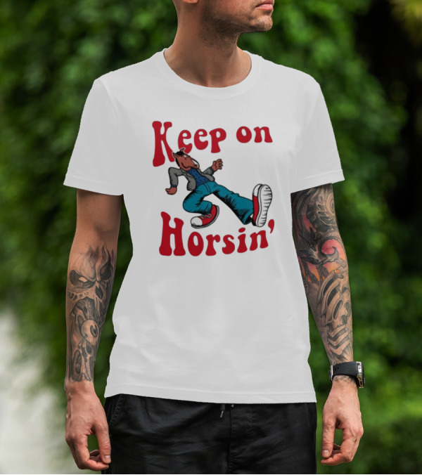 Hiphop Bojack Horseman Keep On Horsin' Retro Cartoon T-Shirt