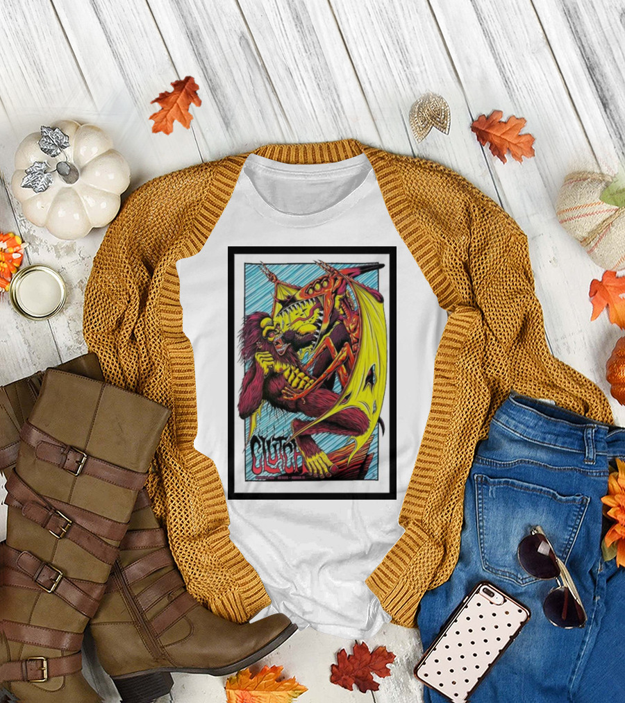 Clutch Gorilla Wrestling Dragon Art October 7th T-Shirt