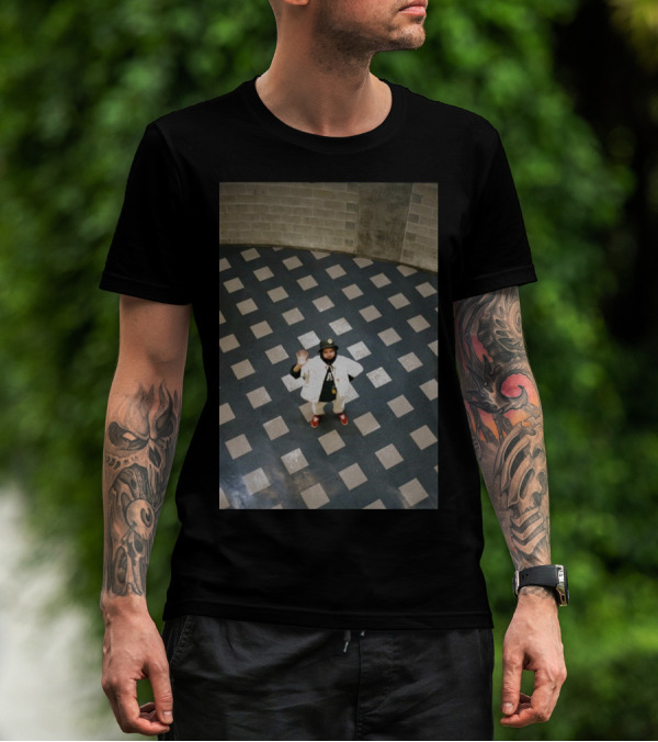 Mac Photo Off Waving Man In Grid Pattern Floor T-Shirt