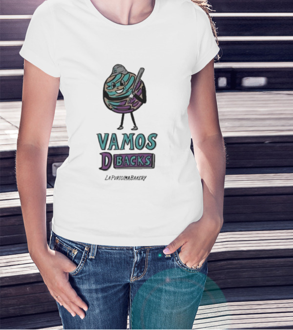 VAMOS DBACKS La Purisima Bakery Baseball Cookie Character T-Shirt
