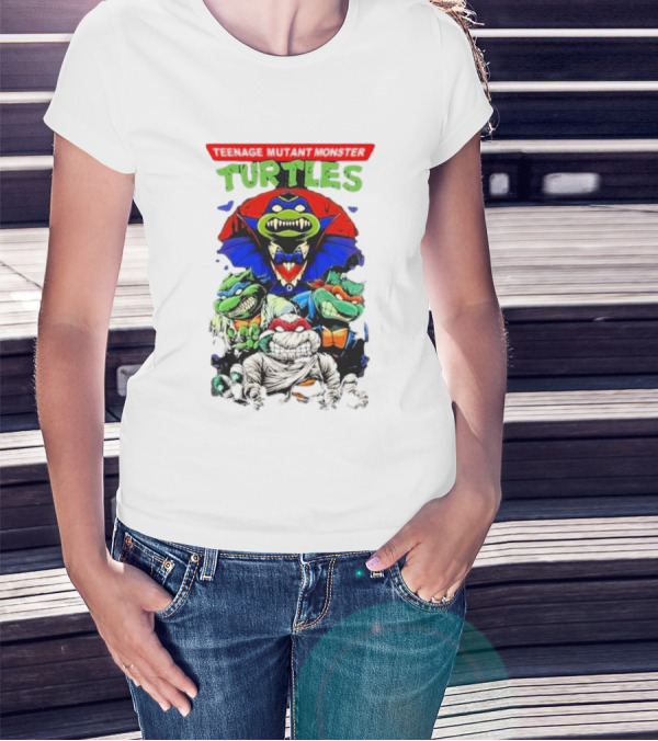 Teenage Mutant Monster Turtles Vampire Mummy Frankenstein Werewolf Mashup T-Shirt
