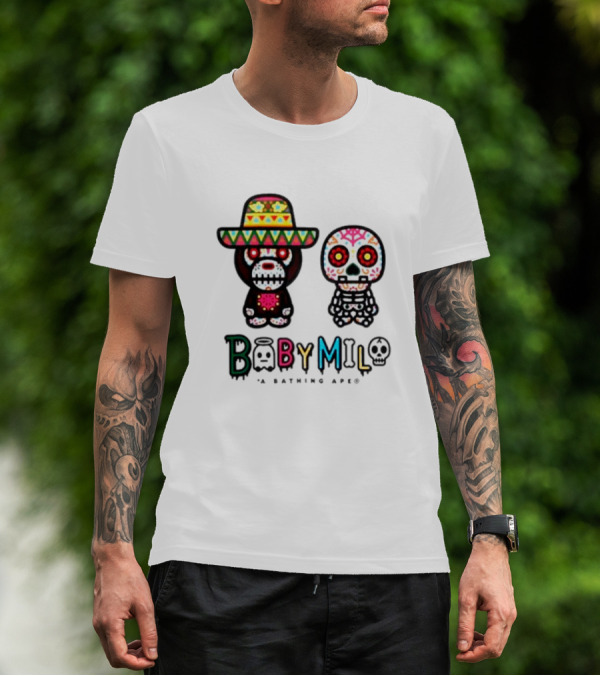 BABY MILO A BATHING APE HALLOWEEN Día De Muertos Skeletons T-Shirt
