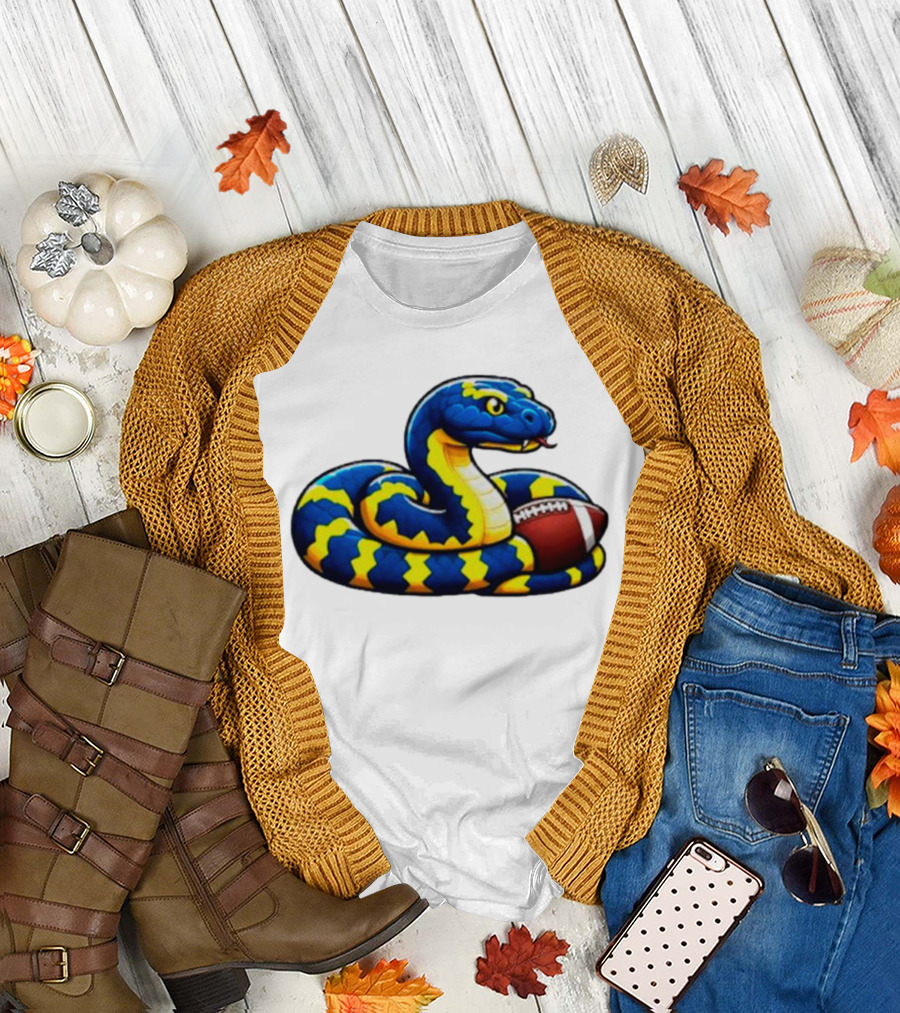 Michigan Boa Constrictor Snake Football Colors T-Shirt