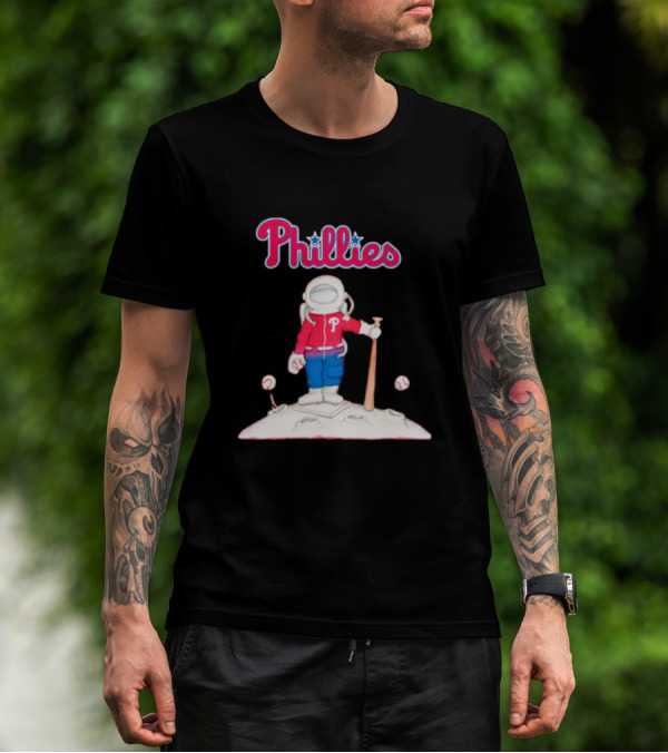 Phillies Astronaut Baseball Moon Adventure T-Shirt