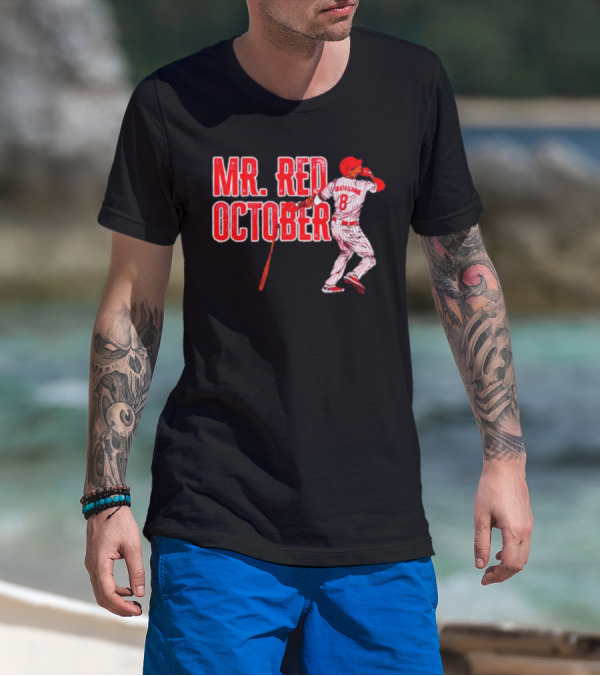Philadelphia Phillies Mr. Red October Baseball Player Number 8 T-Shirt