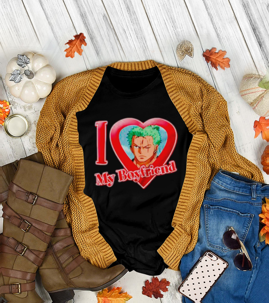 Roronoa Zoro Love My Boyfriend One Piece Anime T-Shirt