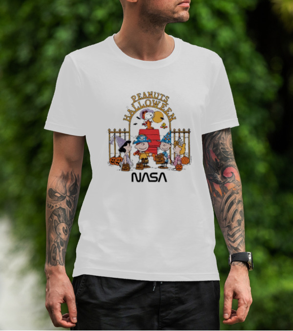 Peanuts Halloween Trick Or Treat With NASA Space T-Shirt