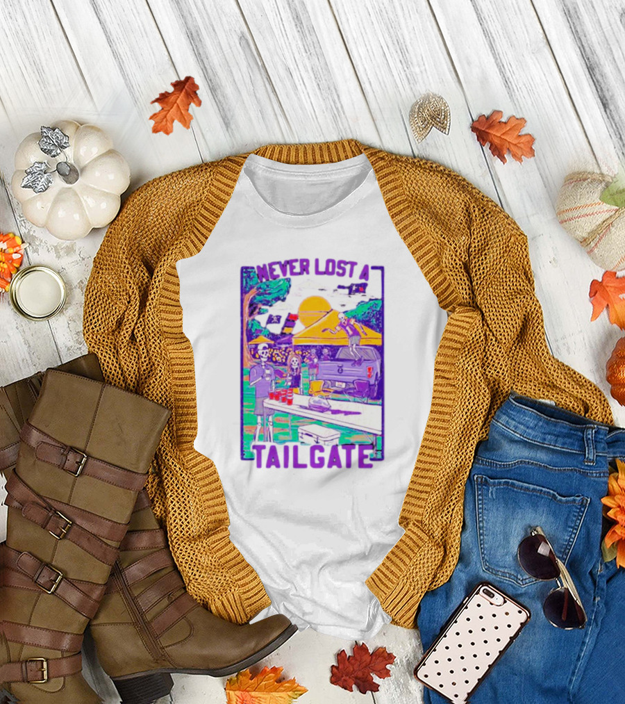 East Carolina Pirates Never Lost a Tailgate Skeleton Party Scene T-Shirt