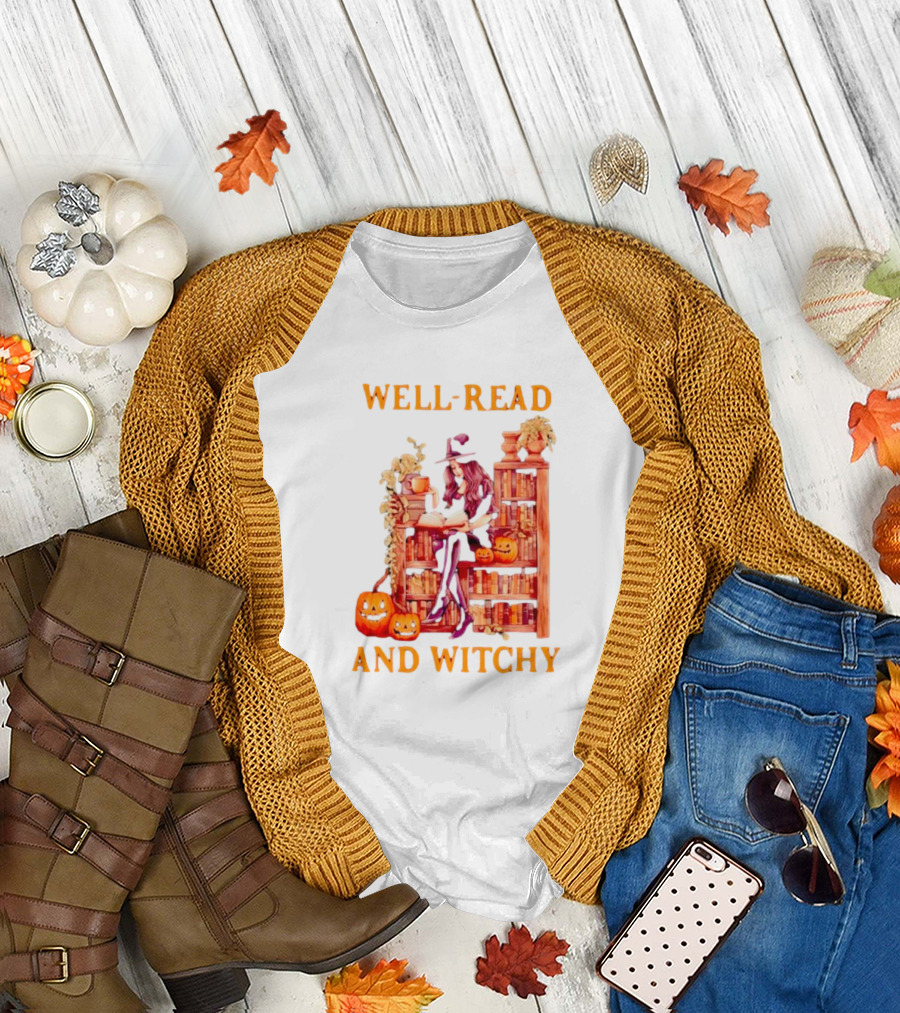 Well-Read and Witchy Halloween T-Shirt