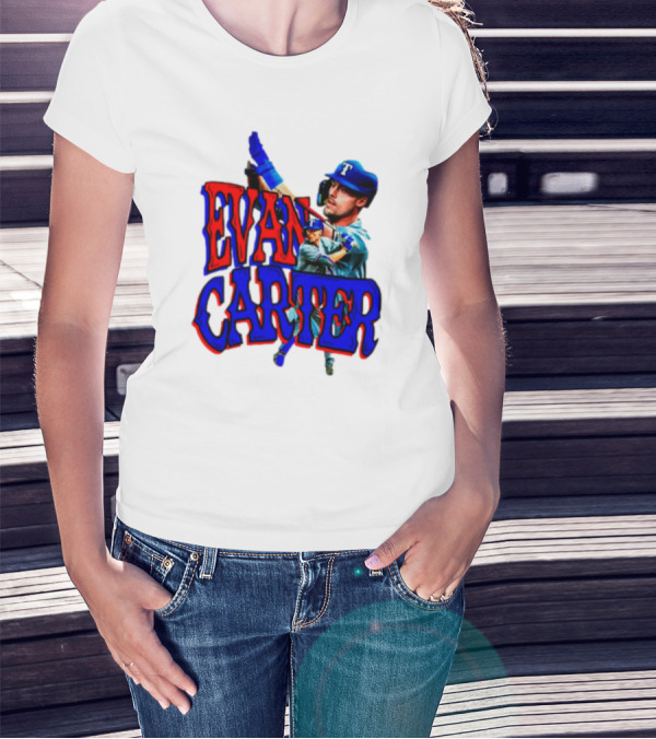 Evan Carter Texas Rangers Baseball Player Image T-Shirt