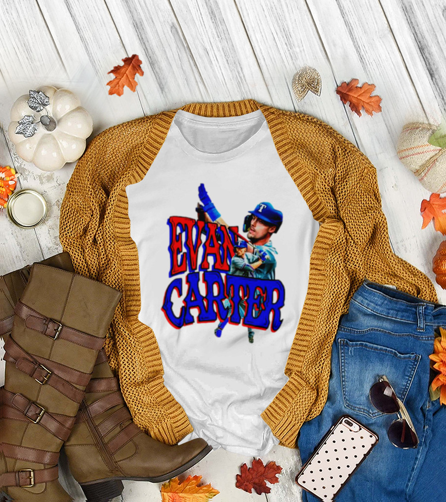 Evan Carter Texas Rangers Baseball Player Image T-Shirt