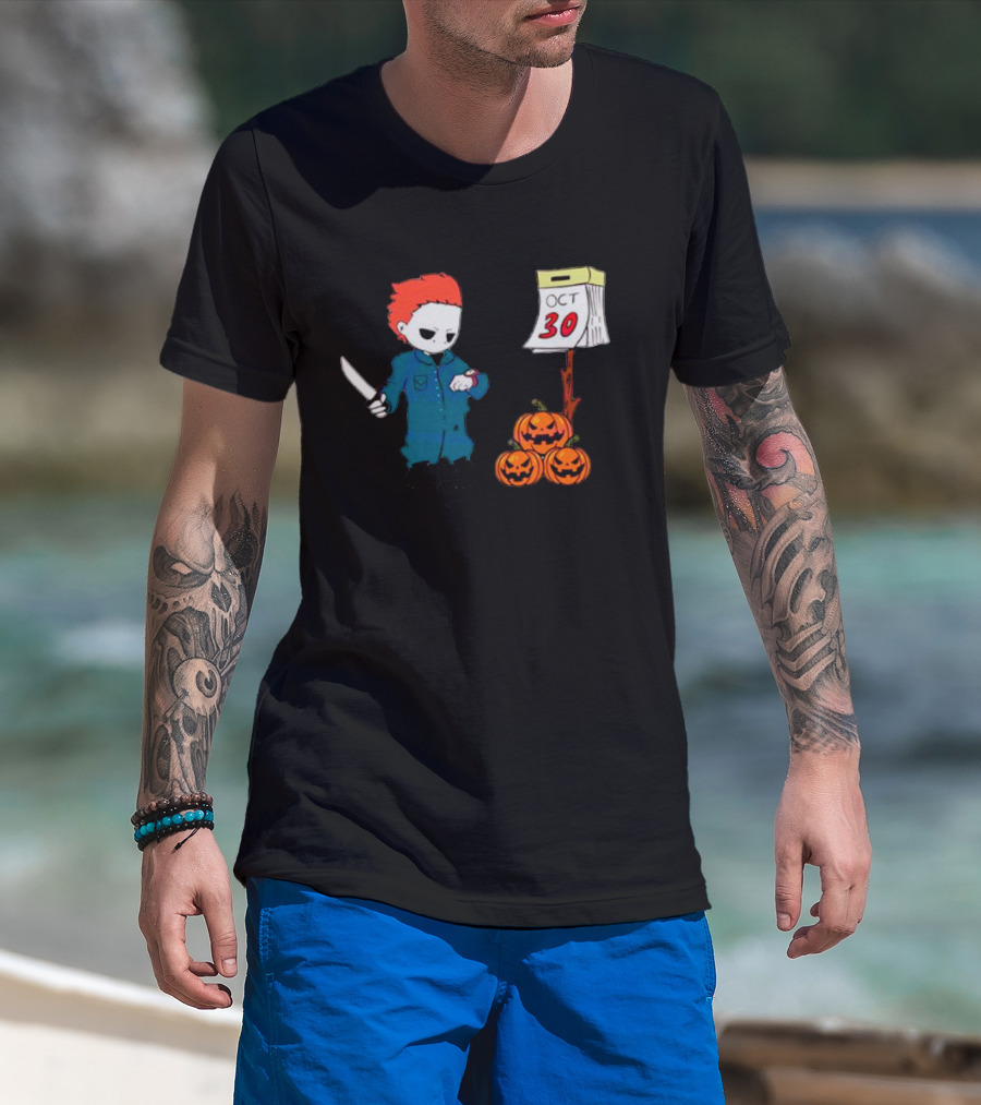 Michael Myers October 30 Knife Pumpkin Calendar T-Shirt