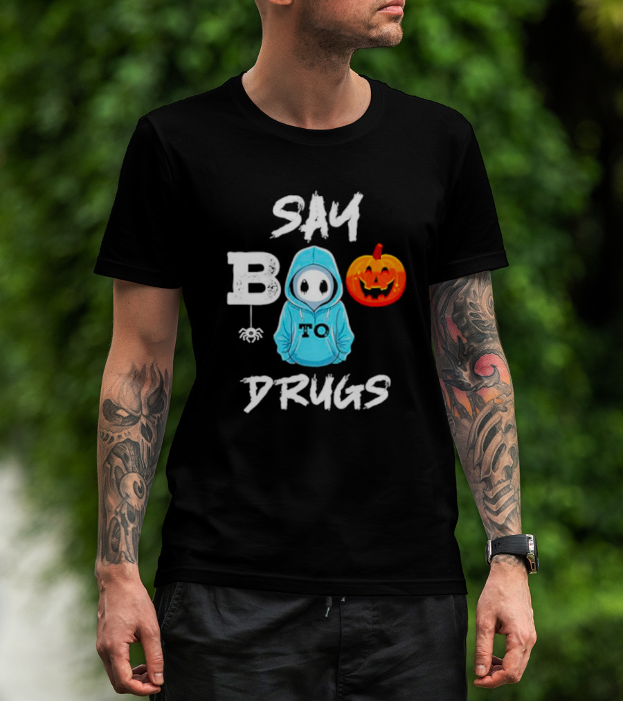 Red Ribbon Week Awareness Say Boo To Drugs Halloween Pumpkin T-Shirt