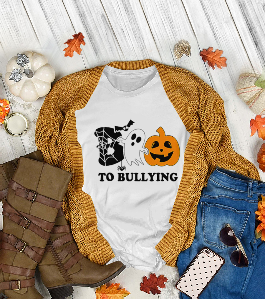 Boo to Bullying Orange Anti Bullying Unity Day Halloween Ghost Pumpkin T-Shirt