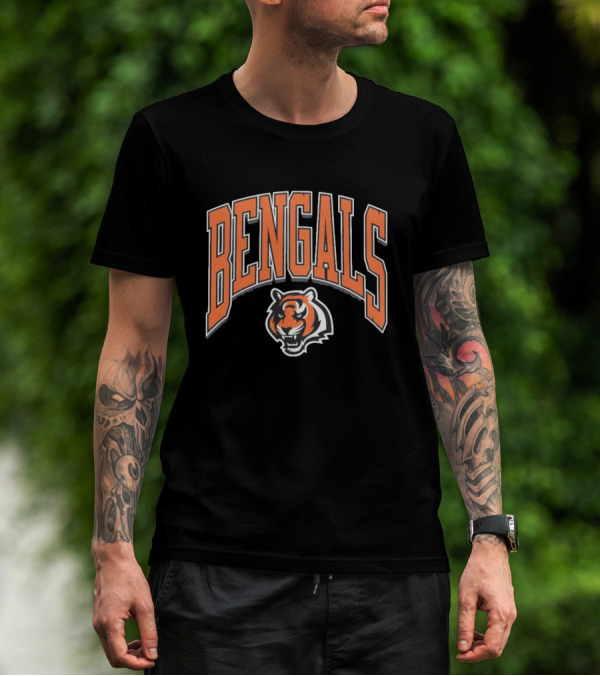 Cincinnati Bengals Roaring Tiger Emblem T-Shirt