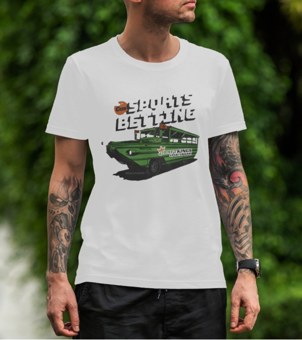 DraftKings Massachusetts Sportsbook Cue Sports Betting Duck Boat T-Shirt