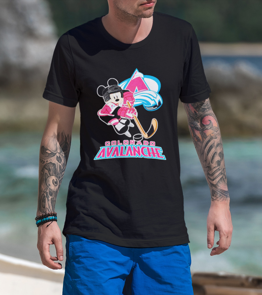 Mickey Mouse Colorado Avalanche Hockey Sports Fan T-Shirt