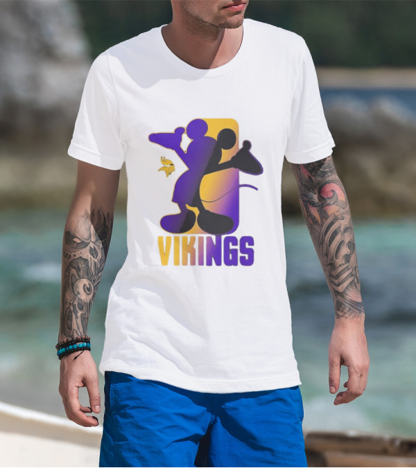 Mickey Mouse Vikings Minnesota Disney Cross Fade T-Shirt