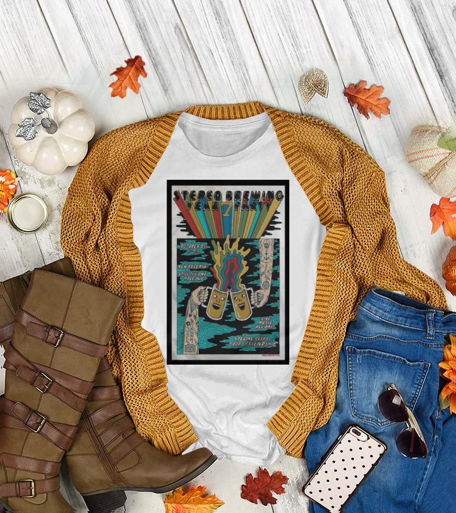 Stereo Brewing 7 Year Party October 7th Live Music Special Beers Food Friendship T-Shirt