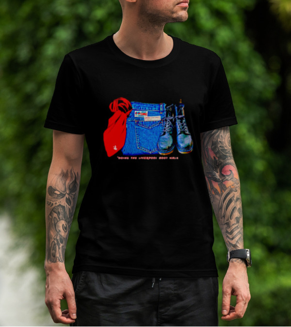 Red Scarf Denim And Boots Liverbird T-Shirt