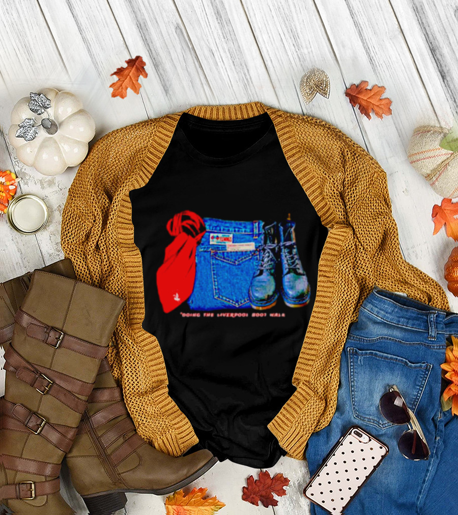 Red Scarf Denim and Boots Liverbird T-Shirt