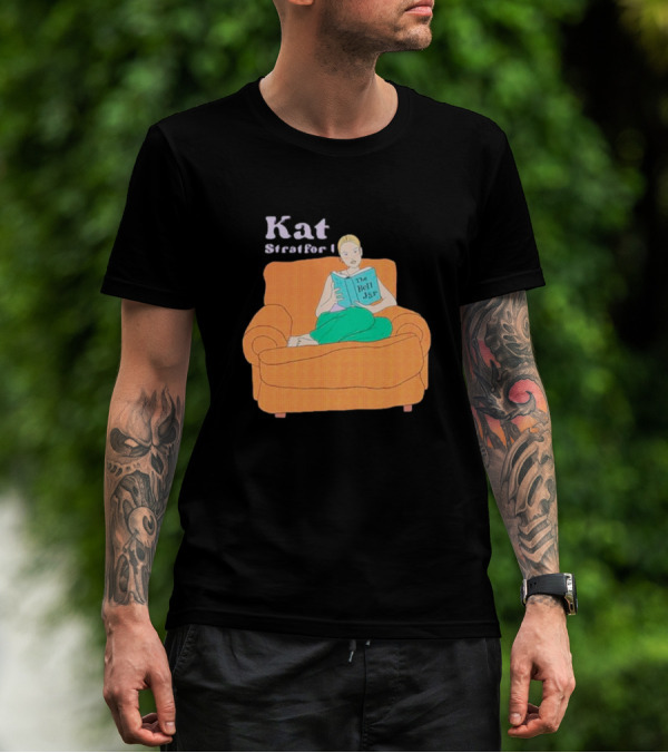 Kat Stratford Reading The Bell Jar On Orange Sofa T-Shirt