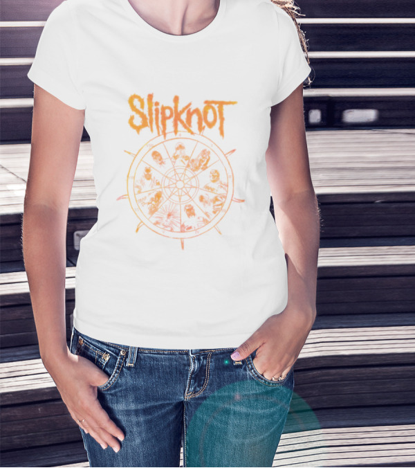 Slipknot Metal Band Music Rock Symbol With Zodiac Circle And Masks T-Shirt