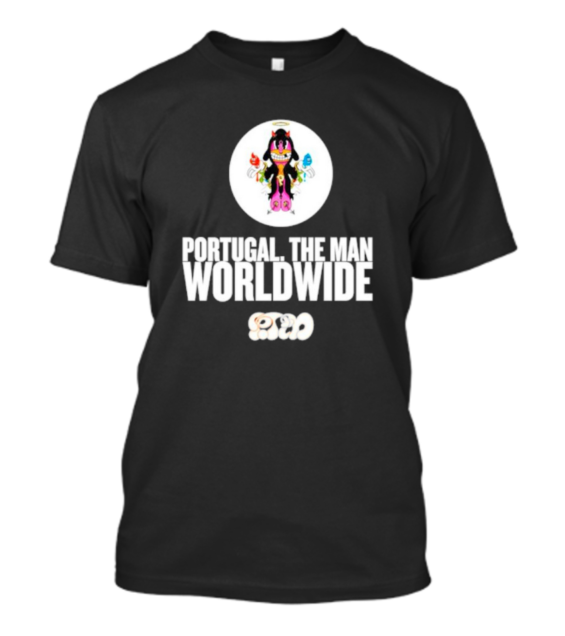 PORTUGAL. THE MAN WORLDWIDE CHARACTER WITH COLORFUL HANDS AND HALO T-Shirt