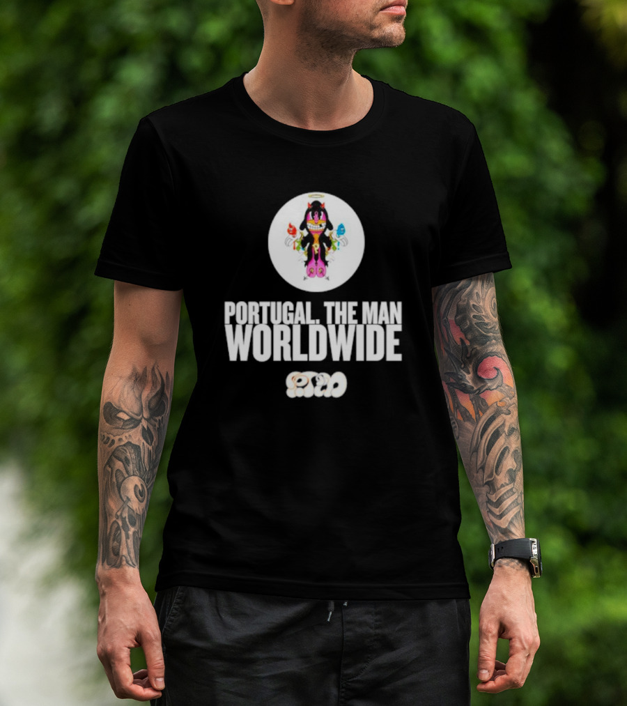 PORTUGAL. THE MAN WORLDWIDE CHARACTER WITH COLORFUL HANDS AND HALO T-Shirt