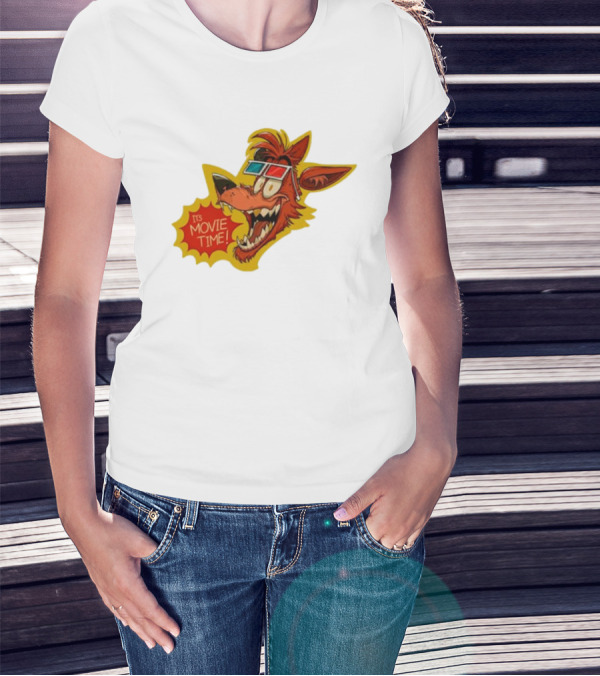 Wolf It's Movie Time Retro 3D Glasses Fun T-Shirt