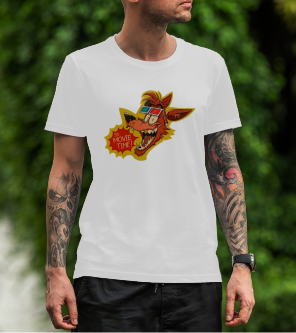 Wolf It's Movie Time Retro 3D Glasses Fun T-Shirt