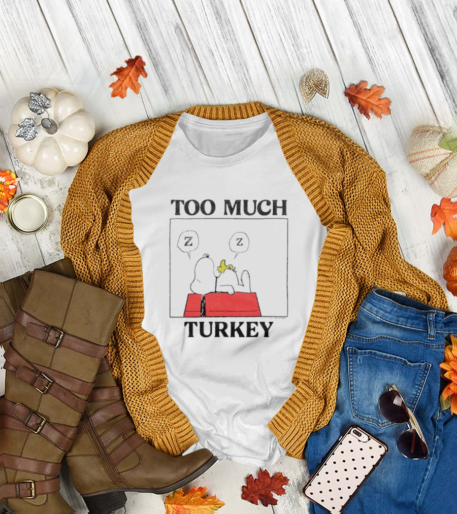 Peanuts Snoopy Woodstock Too Much Turkey ZZZ T-Shirt