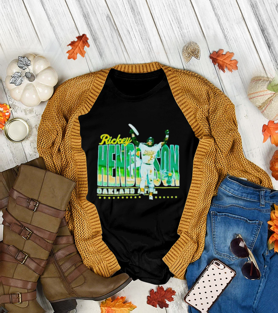 Rickey Henderson Oakland Athletics 24 Baseball Legend T-Shirt