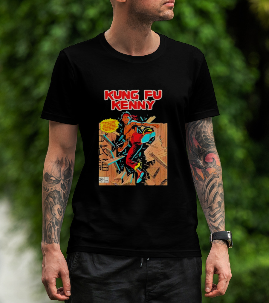 Kung Fu Kenny Comic Style Action Kick T-Shirt