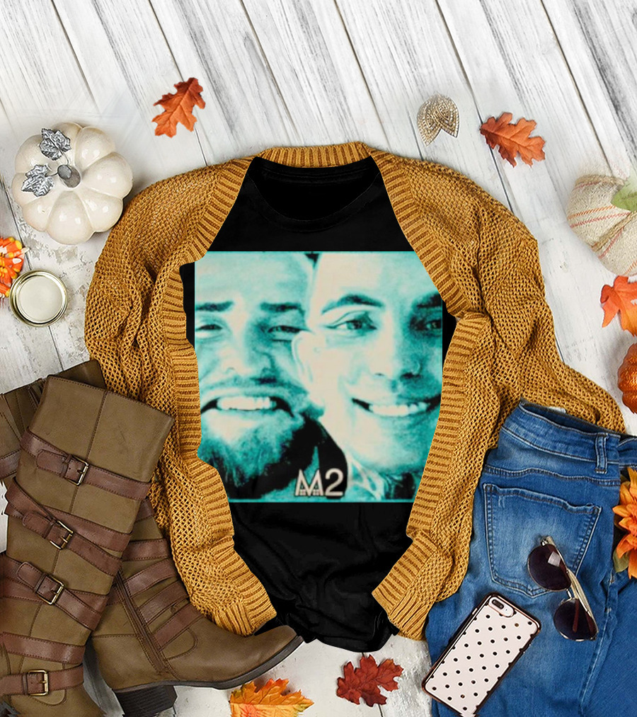 Mansionz M2 Album Cover Image with Smiling Duo T-Shirt
