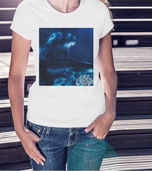 Cruz Cafune Blue Shark Ocean Scene T-Shirt