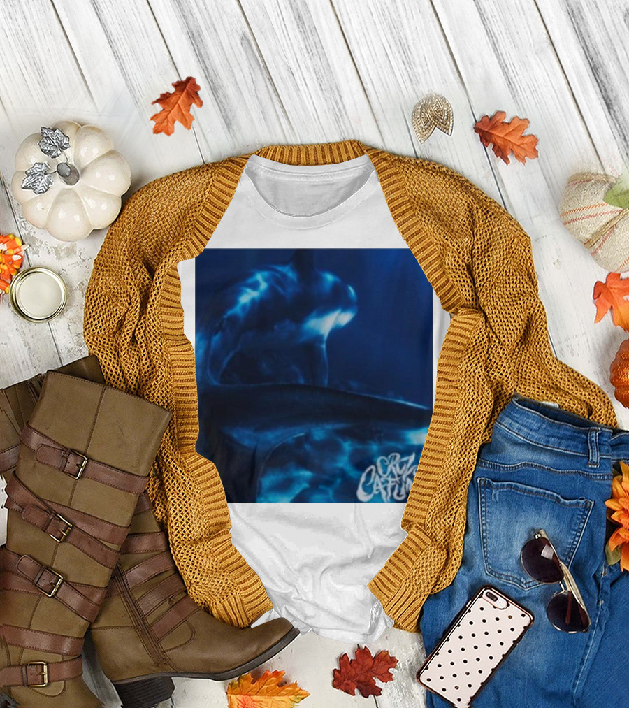 Cruz Cafune Blue Shark Ocean Scene T-Shirt