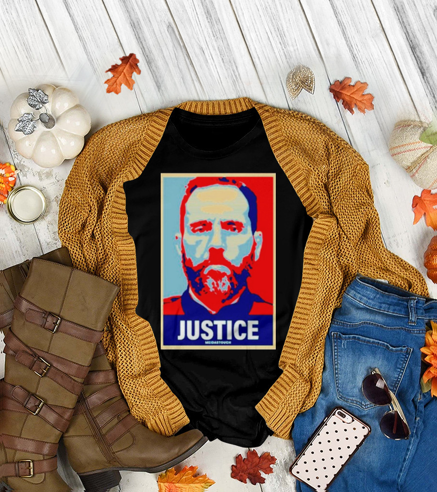 Justice Poster Style Image with MediasTouch Text T-Shirt
