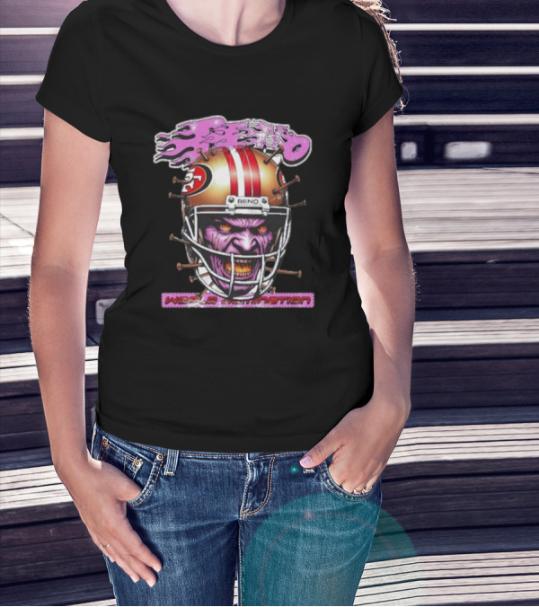 Beno Nin3Rs World Domination Football Helmet Purple Face T-Shirt