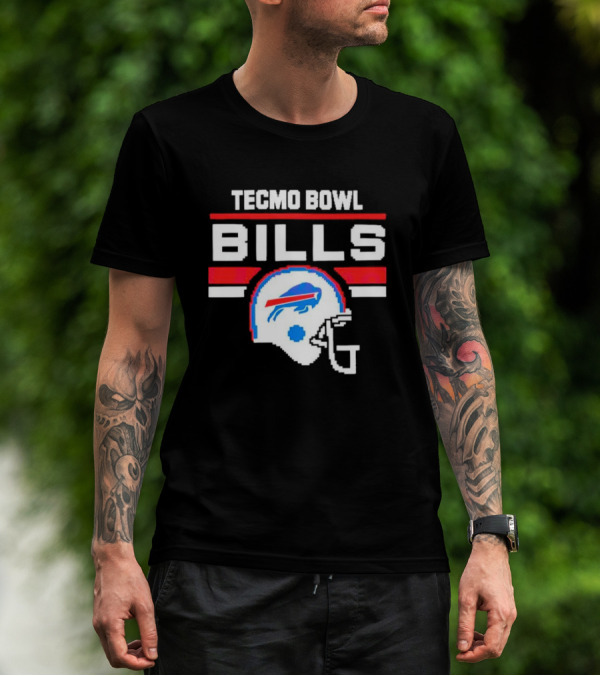 Tecmo Bowl Buffalo Bills Helmet NFL Football T-Shirt