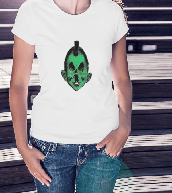Hard Jewelry Willy Warhol Green Punk Face T-Shirt