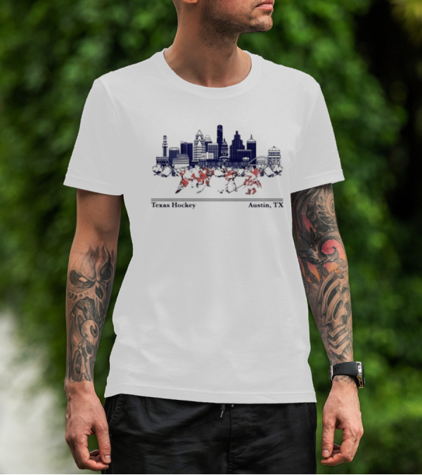Texas Longhorns Hockey Austin TX Skyline T-Shirt