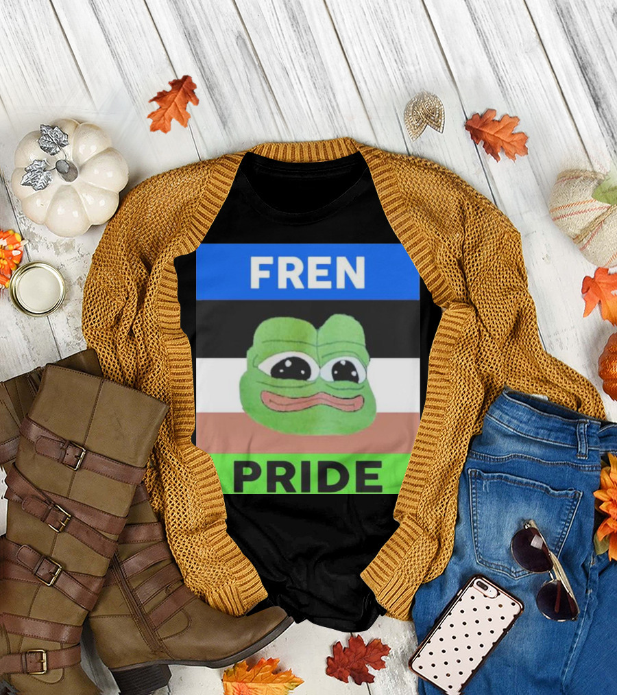 Fren Pride Frog Pepe Memetic Ally Flag Colors T-Shirt