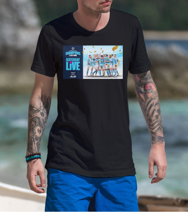 Premier League Champions Manchester City 3-In-A-Row Matchday Live Presented By Dry Asahi T-Shirt