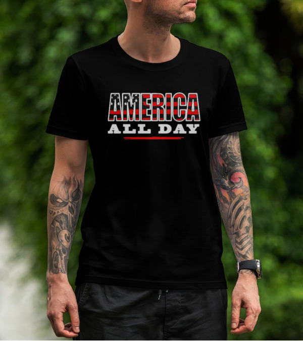 AMERICA All Day Stars Stripes T-Shirt